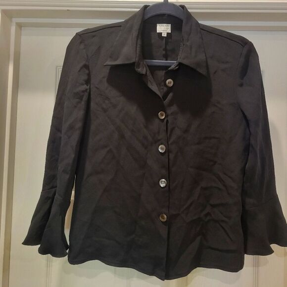 Armani Collezioni bell sleeve button up, size 10 - Picture 1 of 8